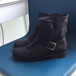 Frye Black Engineer Boots Short